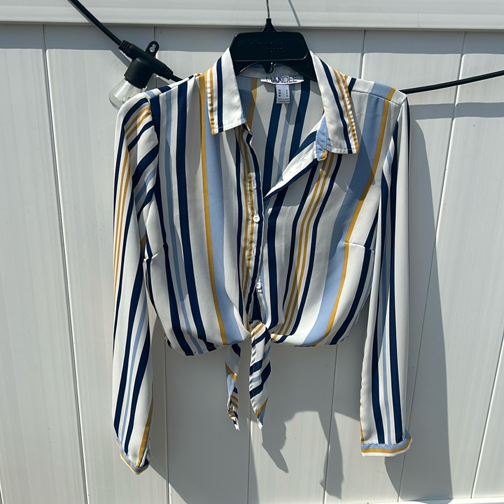 Stripped crop blouse